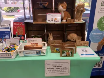 Little Footprints Preschool’s pet-care learning activities.