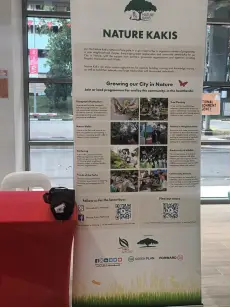 Nature Kakis booth sharing information about nature and community animal care.